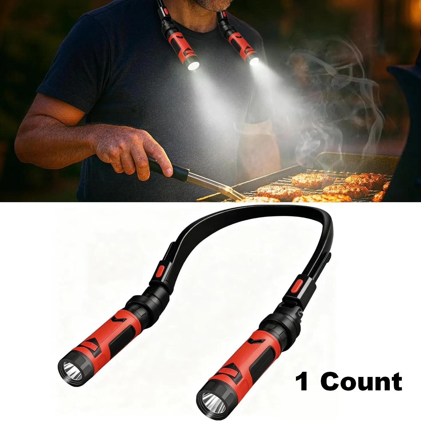 Multifunctional LED Reading Neck Lamp, USB Rechargeable Book Light, 90° Flexible Arm, Magnetic Detachable Flashlight, Led Portable Light, USB Charging Light