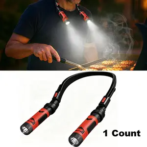 Multifunctional LED Reading Neck Lamp, USB Rechargeable Book Light, 90° Flexible Arm, Magnetic Detachable Flashlight