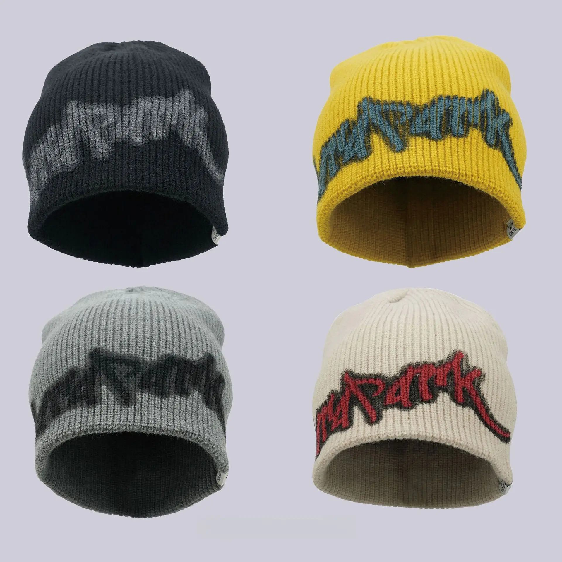 Graffiti Print Knitted Hat - Unisex Brimless Beanie, Street Style Ribbed Soft Warm Casual Outfits Cap, Cozy Beanie, Fashion Beanie High Quality Hat Bold Graphic Hats