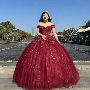 NO.31 Draped Bodice Quinceañera Dress with Three Dimensional Flowers plain mature bodycon party blue dress quince square neck plain sequin dress royal  blue Formal Womenswear party maxi