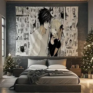 Anime Death Note Polyester Tapestry - Home Decor Wall Hanging for Living Room, Bedroom, Machine-Washable Easy-to-Hang Home Textile, Ideal Gift for Adults summerwins