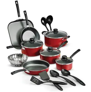 Tramontina Primaware 18 Piece Non-stick Cookware Set, Red