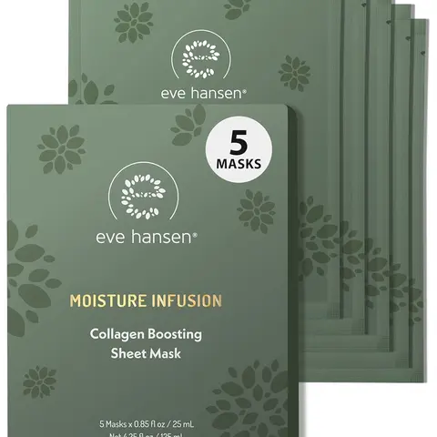Eve Hansen Collagen Sheet Face Mask Set – Hydrating, Moisturizing & Nourishing Peel-Off Serum Masks with Hyaluronic Acid for Radiant, Dewy Skin – Moisture, Cleansing, Hydrate & Moisturizer Boost Skin Repair