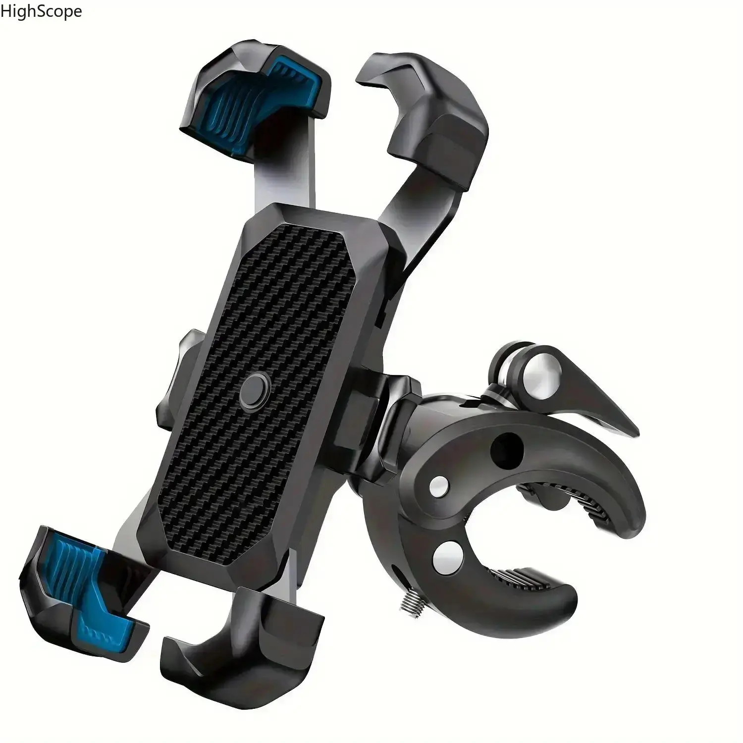 Multifunctional Phone Holder with Adjustable No-Shake Clamp, Secure 4-Claw Grip for Bikes, Golf Carts, and Strollers, Accessories