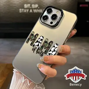 Mama of Both Pattern Phone Case for iPhone 15 16 14 Pro Max 13 12 11 XR XS Plus E Shockproof Drop Protection Durable PC Smartphone Cover Cellphone Protective Casing