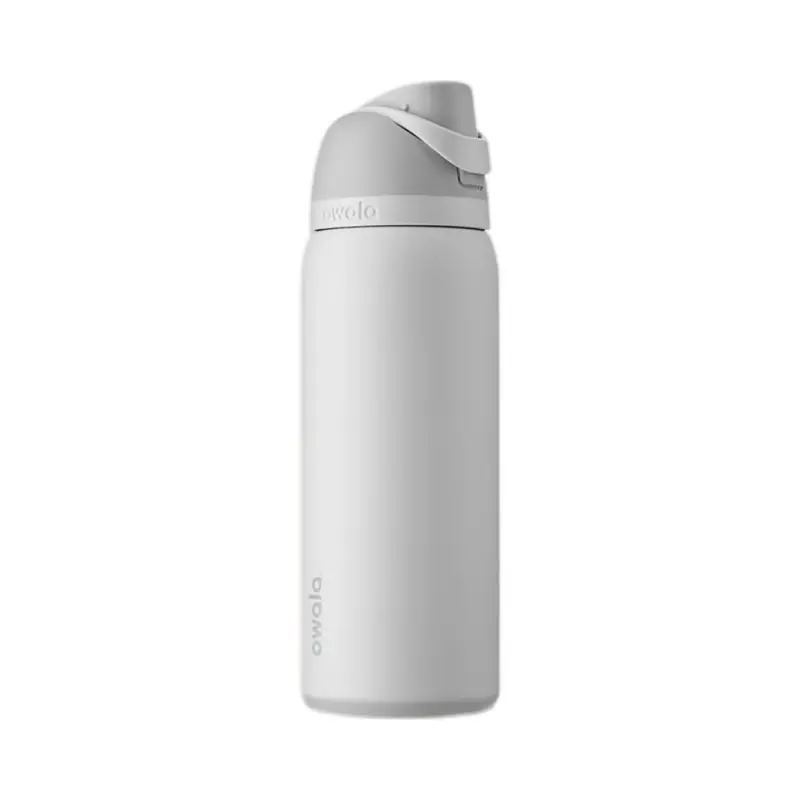 Owala 32oz Stainless Steel Reusable Water Bottle - Shy Marshmallow, Modern Stylish Aesthetic, Classic Color Combo, Leak-Proof Lid, Portable Washable Sustainable Design Tumbler - Ideal Christmas Gift for Kitchenware Use