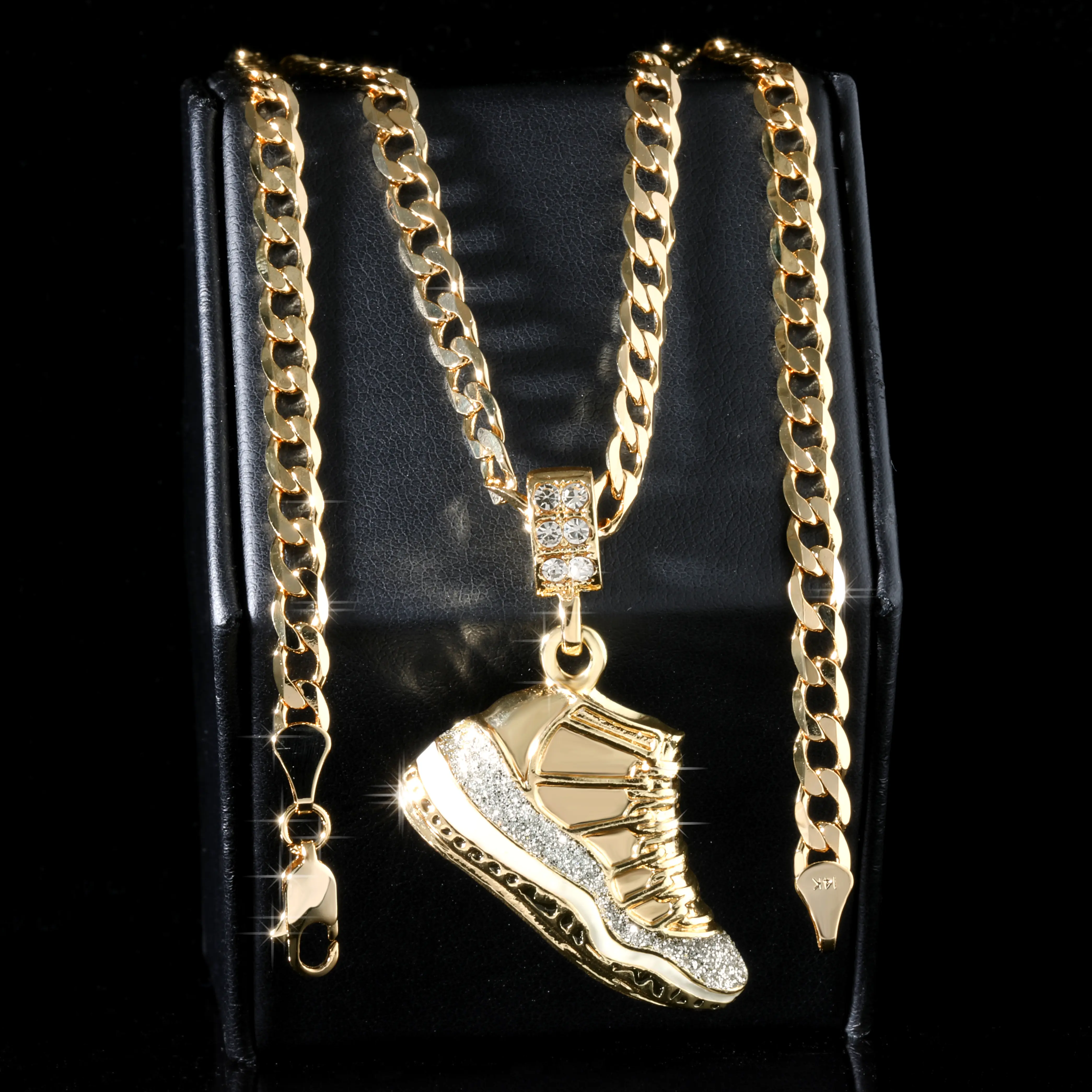 A1r Silver Stardust Basketball Charm Pendant | 14k Cuban Chain Necklace Gold Plated Fashion Jewelry