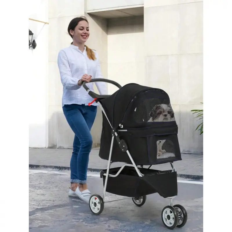 Dog Stroller, 3 Wheels Pet Cat Jogger Stroller, Folding Carrier Waterproof  Puppy Stroller With Cup Holder & Removable Liner, Dog Strollers For Small  Dogs, For Small And Medium PetsFFMotionMode - TikTok Shop