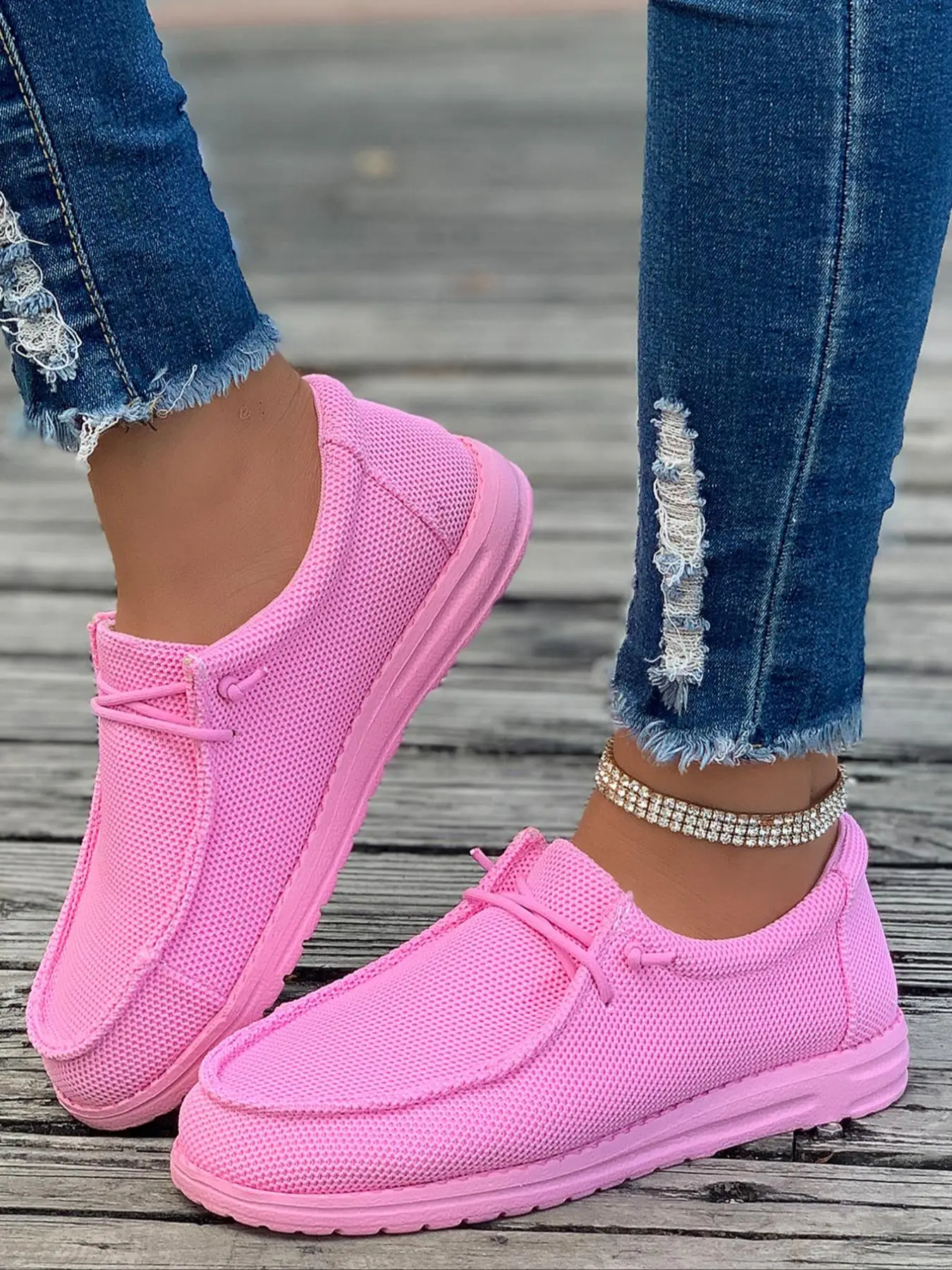 Women's Sporty Minimalist Lace up Low Top Flat Sneakers, Casual Comfortable Breathable Shoes, Fashionable Non-slip Trainers for Women