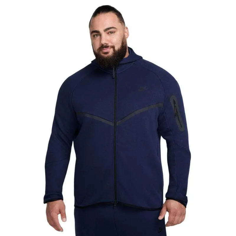 Men's Chevron Tech Fleece Full-Zip Hoodie, Warm Cotton Blend Sweatshirt with a Relaxed Cut and Utility Pocket, Zip Up Hoodie, Windrunner Hoodie