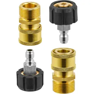 Washer Adapter Sets, M22 14mm to 1/4'' Quick Connect Fittings kits, Quick Connect  to Hose (2 x 2, 2 Pack), No Fit 3/8 Inch, 5000PSI