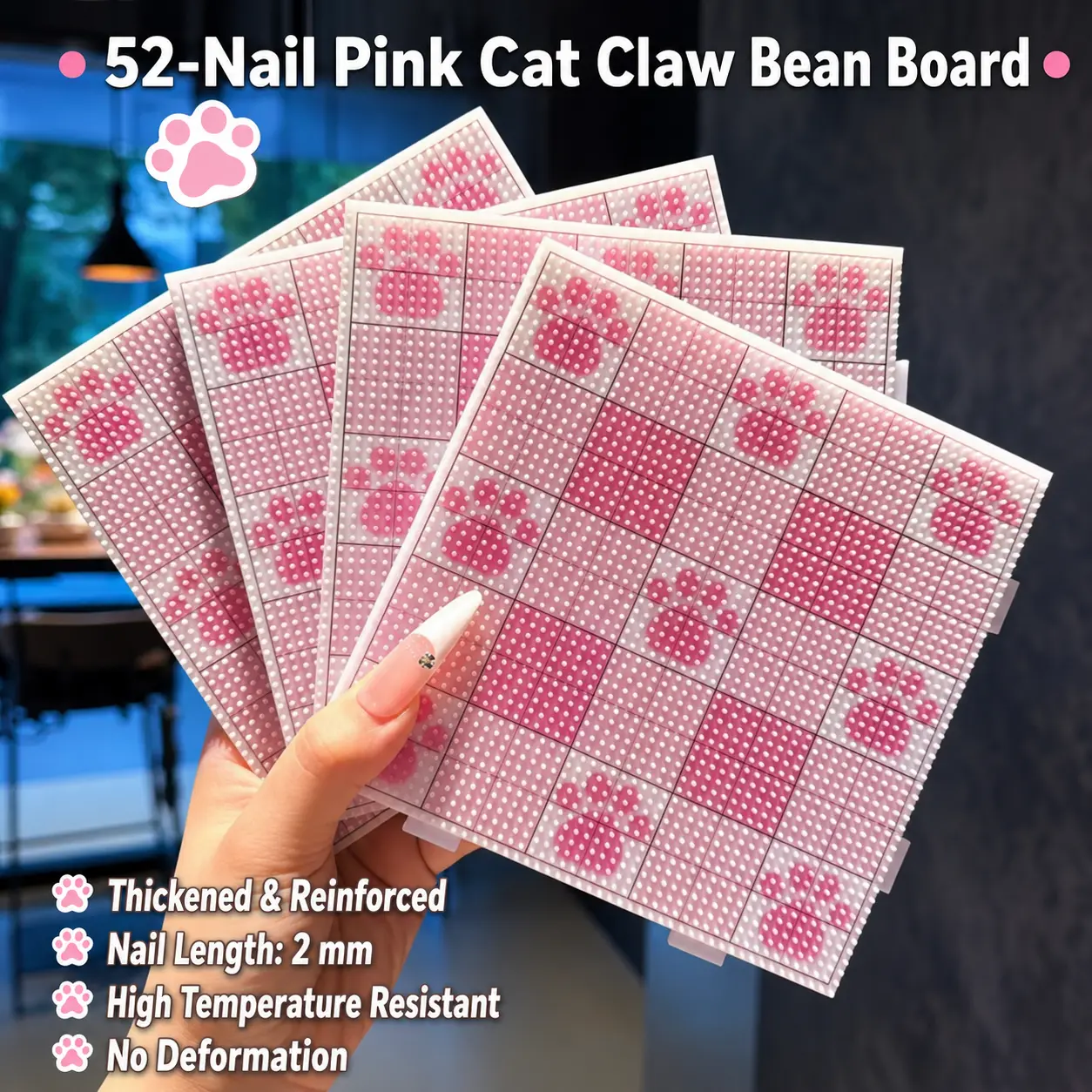 52/104 Grid Pink Fuse Beads Pegboard Set | Reinforced Pixel Art Board for Perler Beads DIY Craft | Thick Base Anti-Drop Bead Board for Kids & Adults