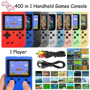 Hongic Handheld Cordless Game Console, Rechargeable Portable Console, Macaron Mini 400 in 1, Big Screen, 1020mah Battery, Plug and Play, Retro Gaming, 1/2 Player