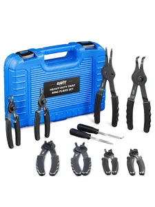 Orion Motor Tech Blue/ Black 10pc Snap Ring Pliers Set, Internal & External Circlip Pliers Set with Bent Pliers Straight Pliers Hook Pick, Heavy Duty Snap Ring and Circlip Removal Tool with Storage Case & Gloves, Limited Time Deal