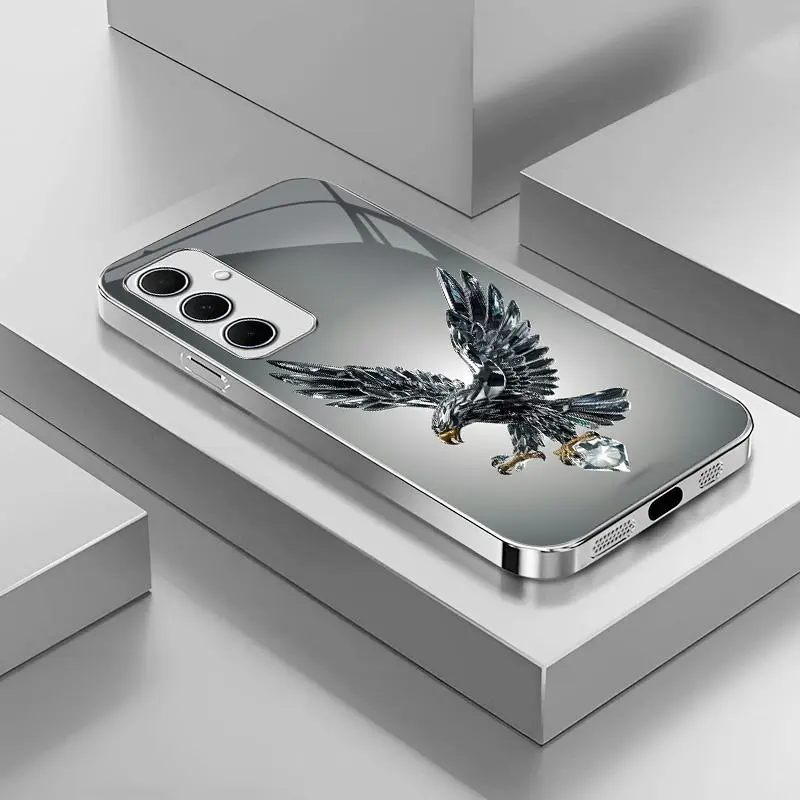 Suitable for [Galaxy A35] Light luxury crystal eagle pattern and scorpion glass electroplated mobile phone case, exquisite and gorgeous 995