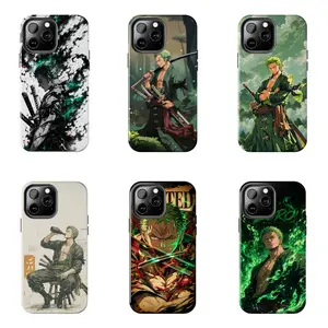 Roronoa Zoro One Piece Anime Case for iPhone 17-7 Pro Max Plus & Samsung Galaxy S26-S21 Ultra Plus - Three Sword Style Zoro Wanted Poster Green Aura Phone Cover unisex