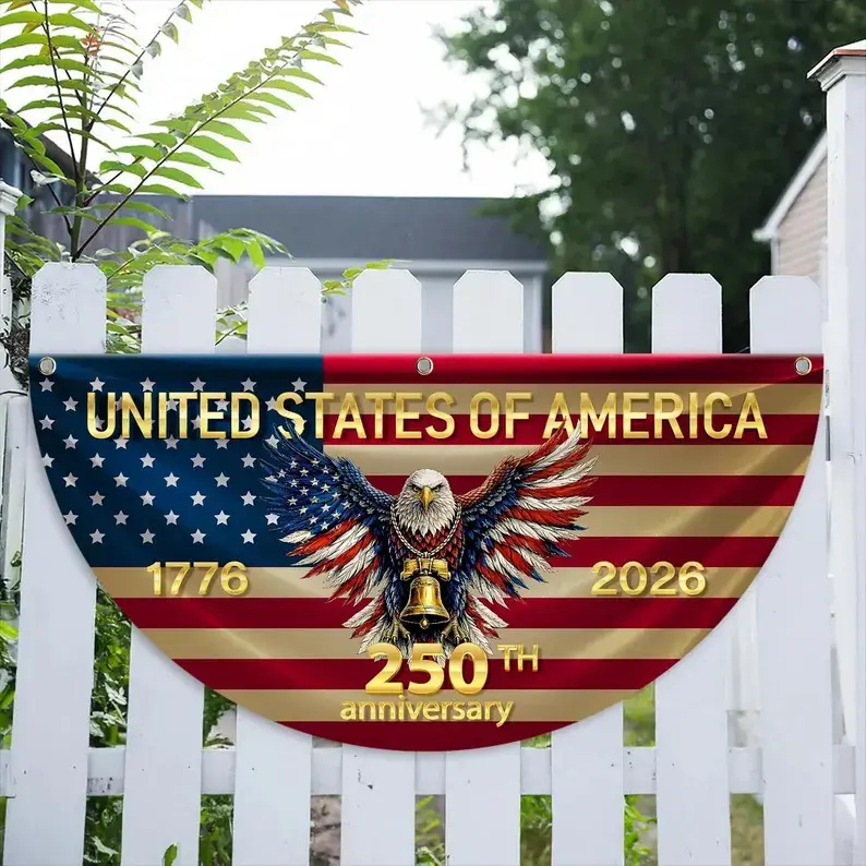 Patriotic American Eagle Rectangle Flag - Bright but Transparent, Broad-Highlighting Banner for 1776-2026 USA 250th Anniversary Independence Day Outdoor Fence Garden Decor (Home & Festive Supplies for Coworkers; Chisel Tip Compatible)