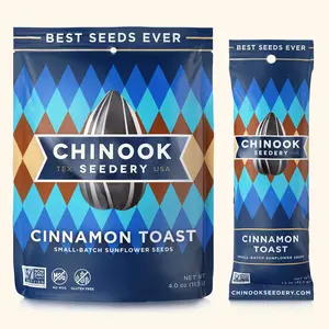 CHINOOK Cinnamon Toast Sunflower Seeds 12-pack (4oz bags) – Keto Snacks, Gluten-Free, Non-GMO, Low Sodium, High Protein, Great Snack