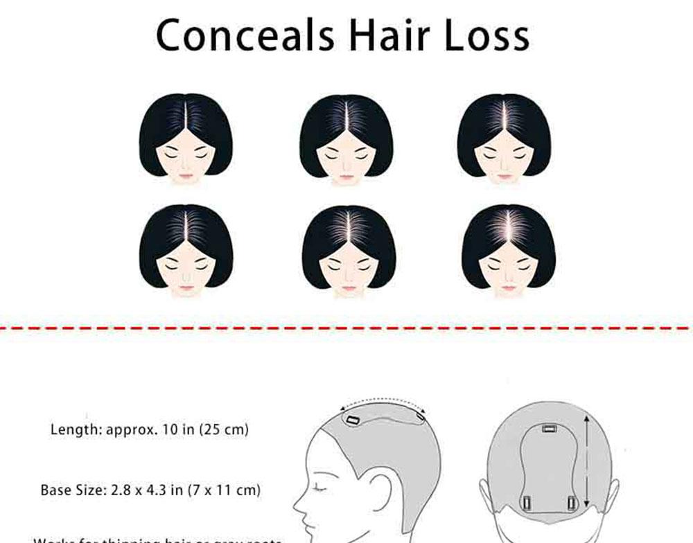 Real Human Hair Topper with Bangs – Volumizing High Root Lift Cover Gray Invisible Lightweight Top Piece for Women Thinning Hair