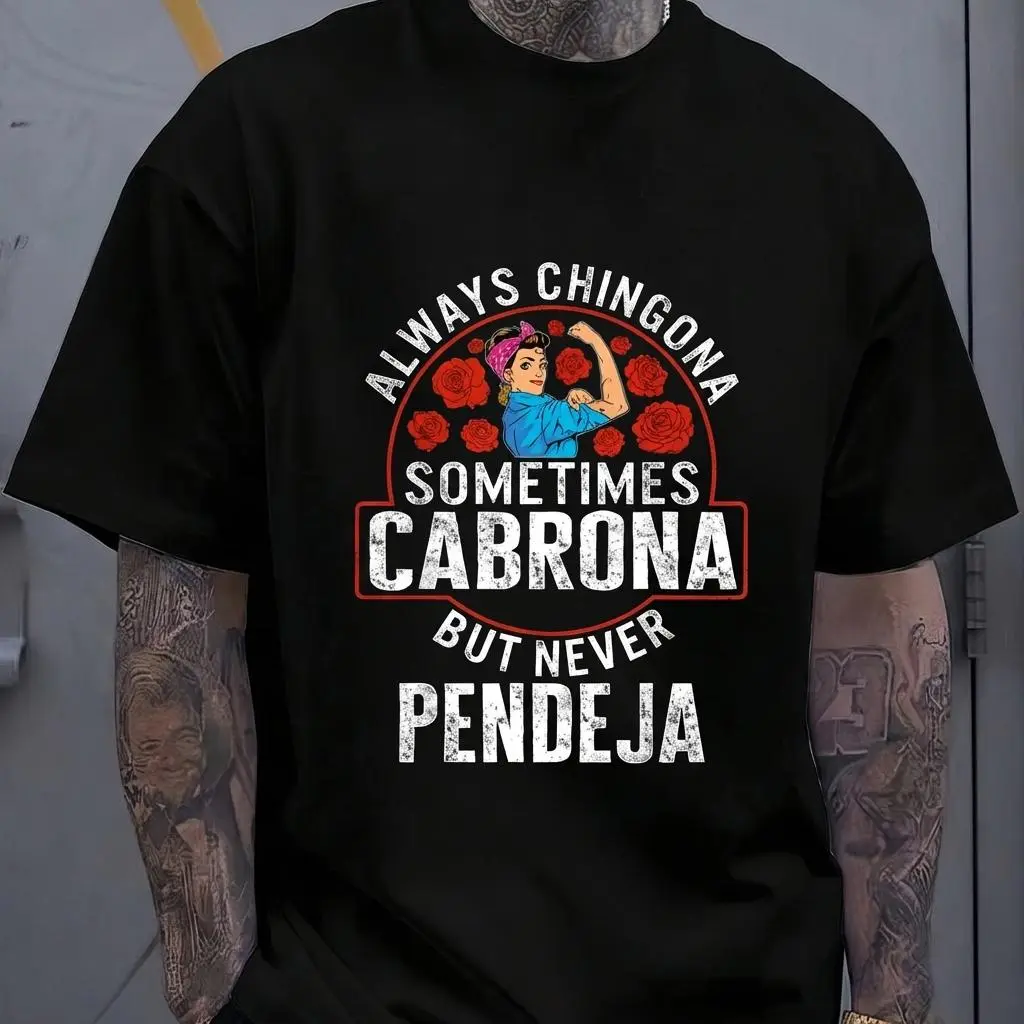 Men's Classic Short-Sleeve Funny Spanish Saying Graphic T-Shirt - USA-Printed Streetwear Casual Latina Style Menswear Top
