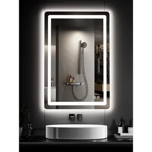 36"x24" LED Bathroom Vanity Mirror with Lights, Front and Backlit Wall Mirror, Anti Fog, Dimmable 3 Color Lighting, Memory Function, Shatterproof Glass, Plug in or H