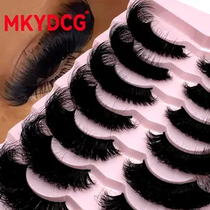 New 8-25 mm lashes 10 Pairs 3D Mink Natural Messy Faux Mink False Lashes With Luxurious Volume For Dramatic Look Reusable And Easy Application High Quality Eyelashes Magnetic Eyelashes Kit Cosmetic