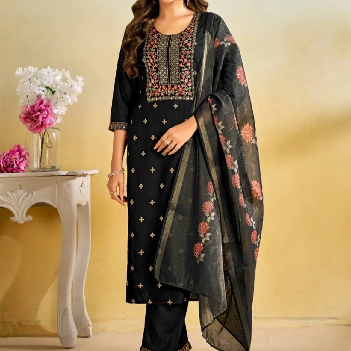 Plus Size Rayon Kurta Salwar Set