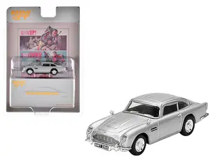 Aston Martin DB5 RHD Birch Silver Metallic 007 James Bond "Thunderball" (1965) Movie Ltd Ed 1/64 Diecast Model Car by Mini GT