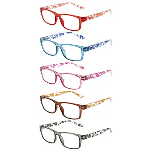 DEAAOK 5  Pack Reading Glasses For Women Stylish Blue Light Blocking Readers Womens Men Spring Hinge Eyeglasses