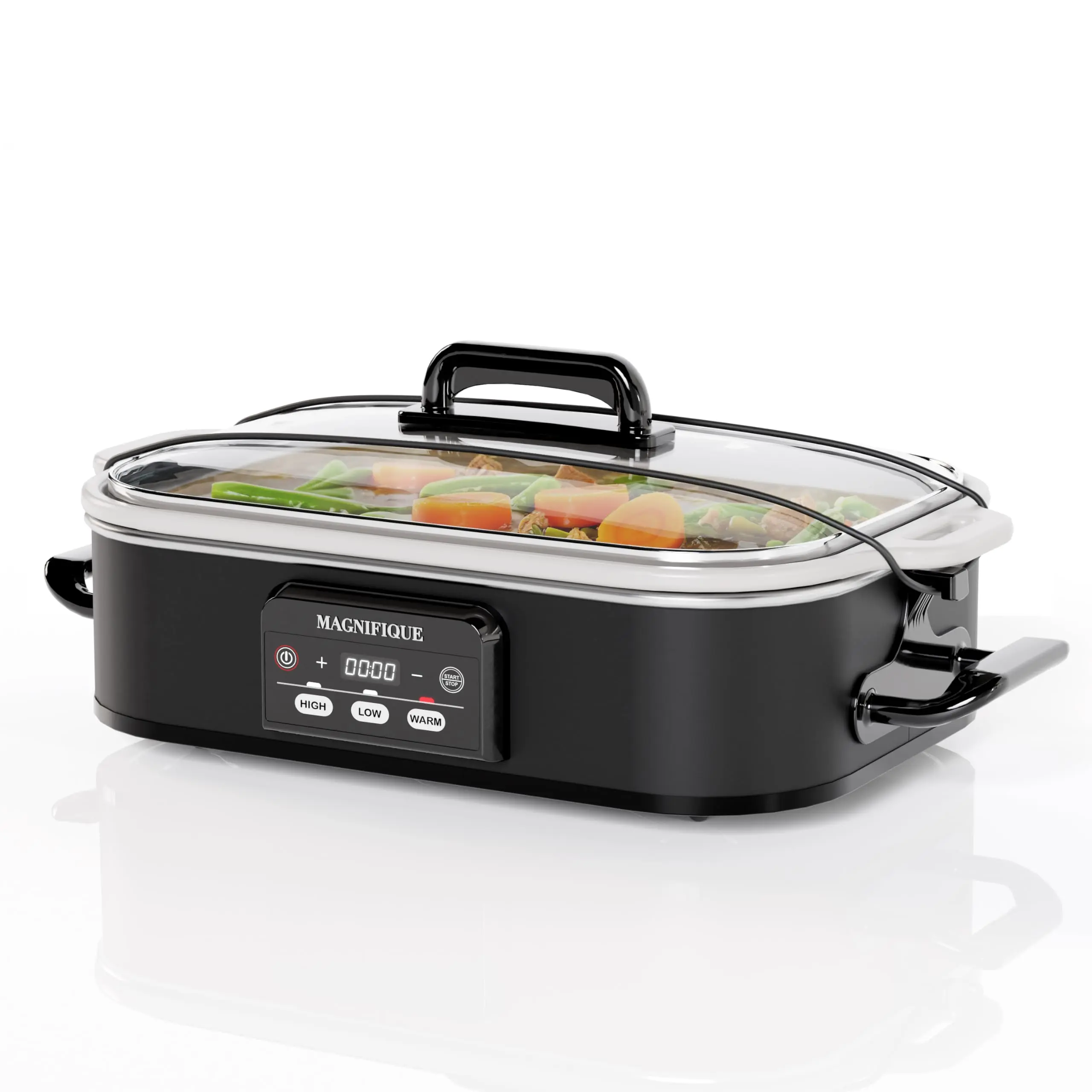 Magnifique 4-Qt Countertop Slow Cooker Casserole Crock, Kitchenware, Locking Lid, Adjustable Temperature, Keep Warm Function, Oven-Safe & Dishwasher-Safe Pan, Countertop Slow Cookers