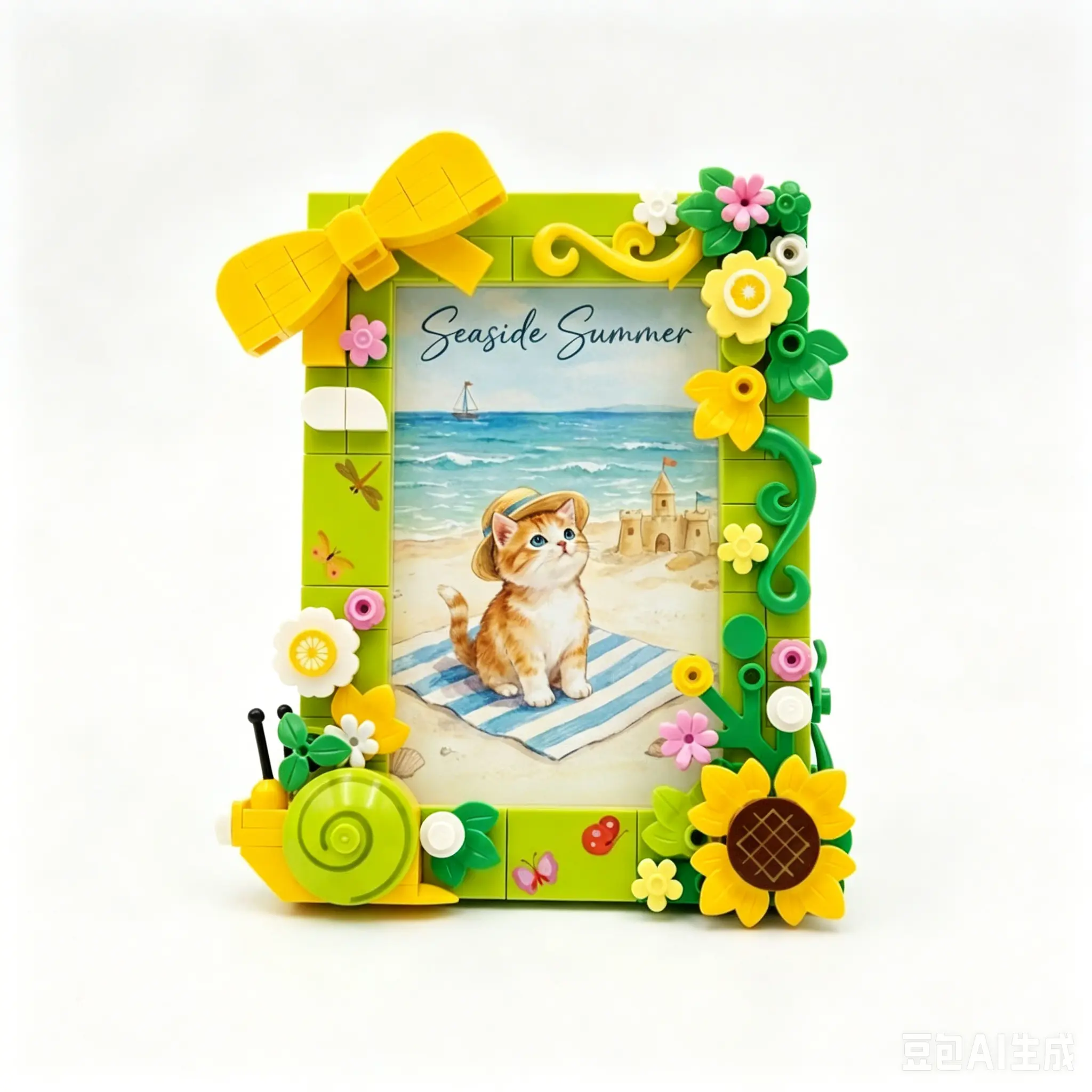 Cute Sunflower Building Block Picture Frame – DIY Aesthetic Room Decor Gift