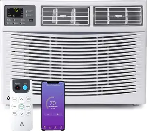 10000 BTU Smart Window Air Conditioner with Remote App Control Quiet AC Unit for Rooms up to 450 Sq Ft Window AC with Dehumidifier ECO Sleep Mode 110-115V Easy Install