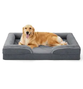 MADE 4 PETS Orthopedic Dog Bed for Large Dogs with Egg-Crate Foam Waterproof Liner Machine Washable Non-Slip Bottom Cloud-Like Comfort Bedding