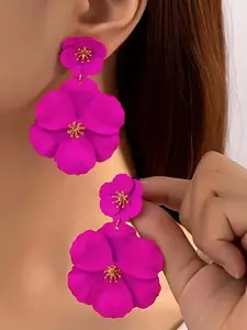 1 Pair Fashionable Simulation Flower Design Dangle Earrings, Casual Jewelry for Women, Trendy Jewelry Gift for Party and Daily Life, Trendy Jewellery Accessories