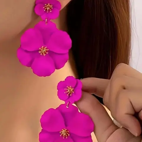 1 Pair Fashionable Simulation Flower Design Dangle Earrings, Casual Jewelry for Women, Trendy Jewelry Gift for Party and Daily Life, Trendy Jewellery Accessories, Dangling Earrings