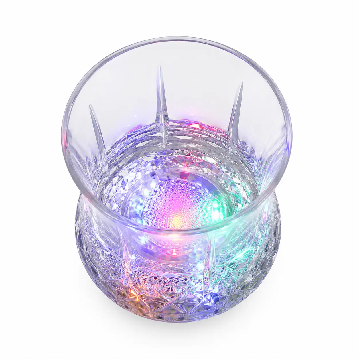 2 Pack LED Light-Up Drinking Glasses, Color Changing Glow Cups, Liquid Activated Multicolor Beverage Glasses for Parties, Home Dining & Celebrations