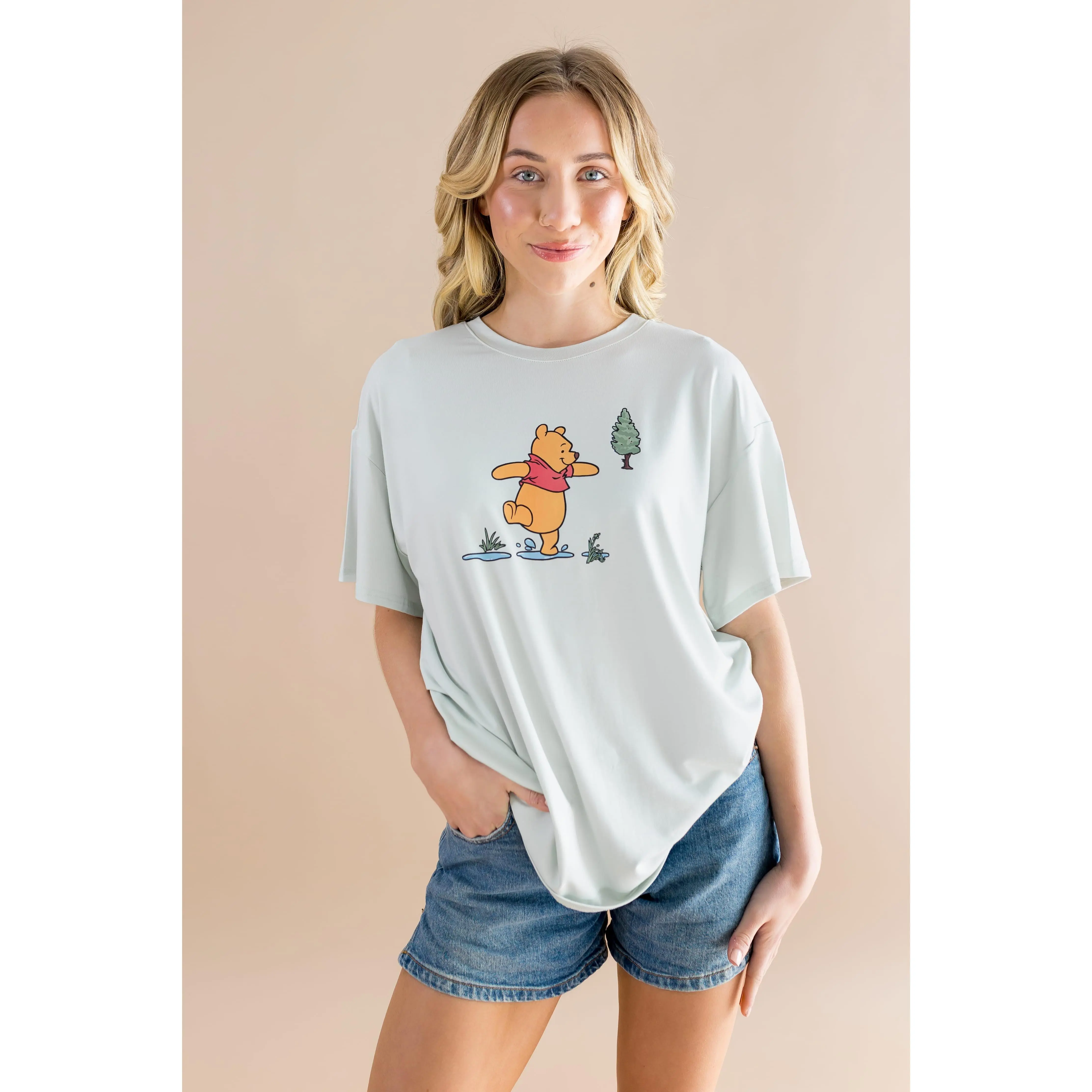 Women's Graphic Tee in Winnie the Pooh on Dew