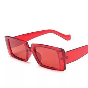 Red Retro Rectangle Sunglasses