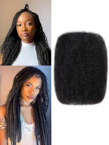 1 Pack Afro Kinkys Bulk Human Hair for Braiding Afro Kinky-Curly Human Hair Bulk for Mini Twist Hair 30g/pack Bulk Human Braidin Bulk Hair Extensions