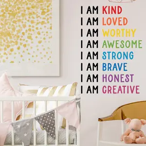 1 Set of self affirmation slogan stickers, positive energy wall decoration stickers, Waterproof wall decal, suitable for home, outdoor, glass decoration, self-adhesive and detachable waterproof stickers