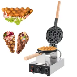 Commercial double bubble waffle maker -2800W and 1400W stainless steel, non stick plate, adjustable temperature and timer, 180 ° rotation, easy to clean - for use by Belgians, hotels, restaurants, Mini
