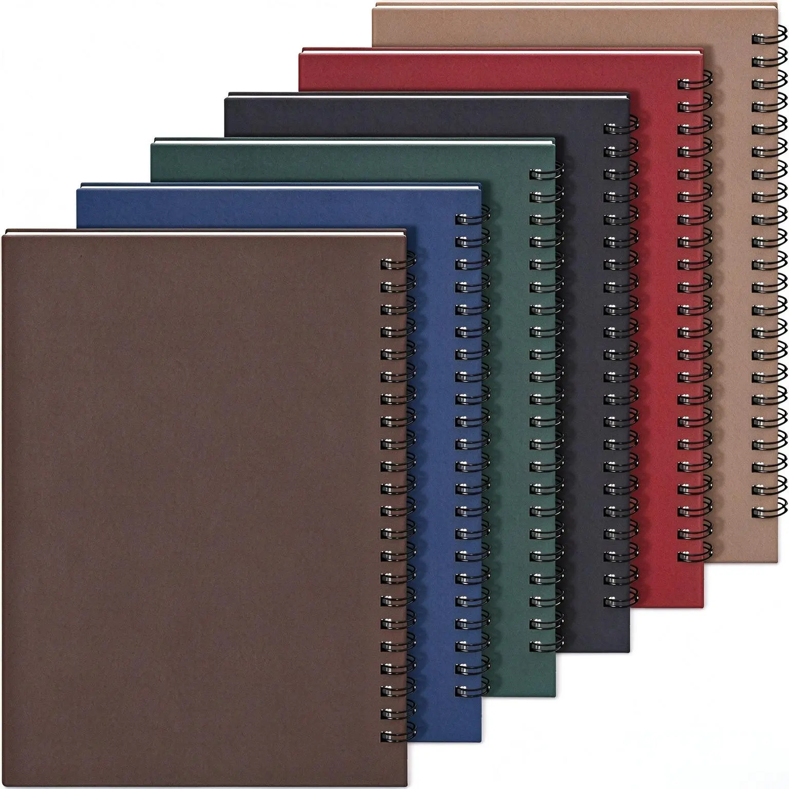 6-Pack A5 Lined Spiral Journal Notebooks (300 Pages Each) - Portable Office Stationery, School Supplies, Gifts for Adulting Women, Budget Planner, Offline Contact Notebook for Study & Office Use