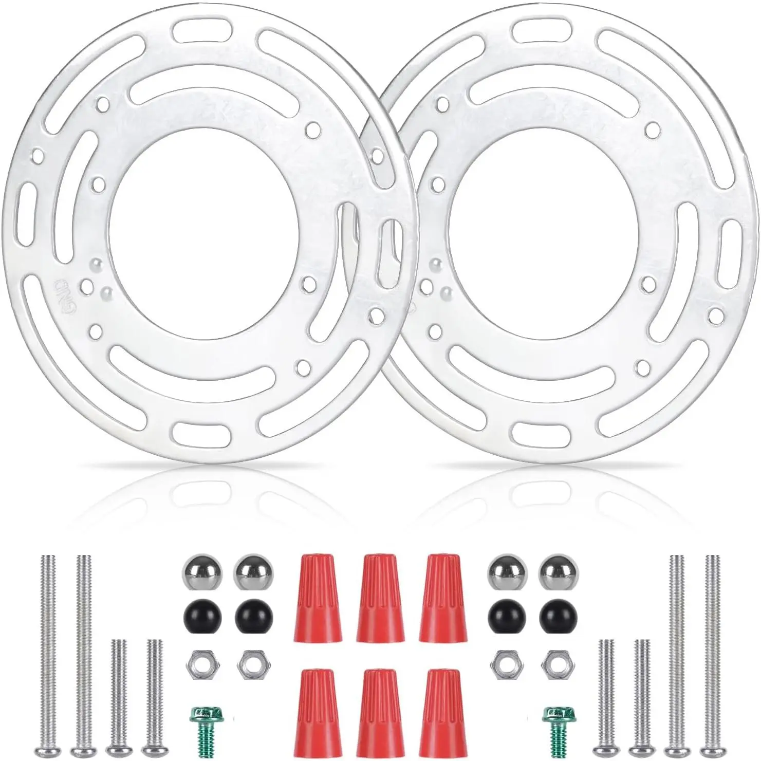 2 Pack Light Fixture Mounting Brackets, Ceiling Light Mounting Plate, Wall Lights Mount Blocks with Screw and Nuts, 4" Round Junction Box Adaptor for Wall Sconce, Chandelier, Pendant