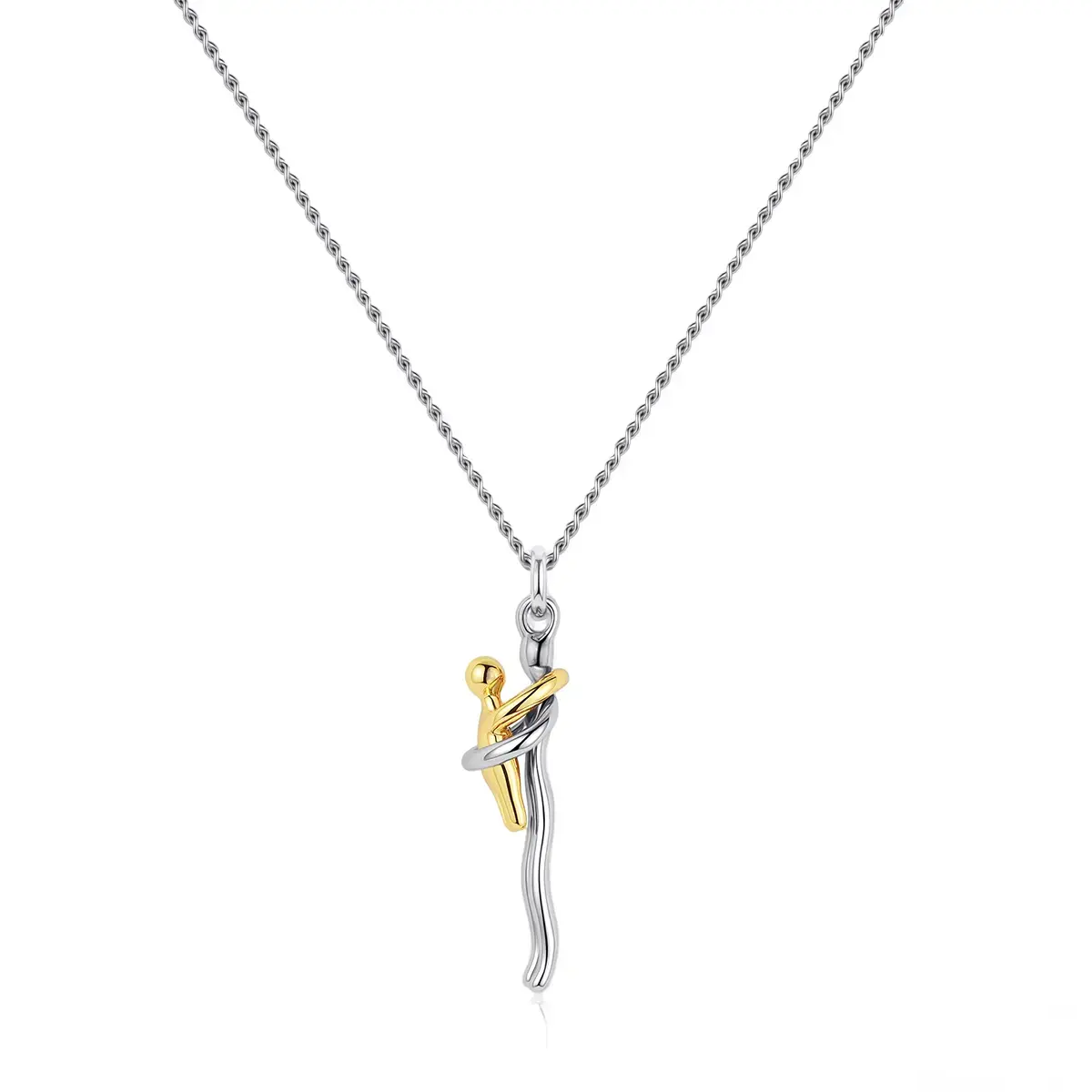Family Hug Pendant Necklace two-tone silver and gold family hug charm, suitable for parents and children. A warm family ornament, exquisite parent–child jewelry—an ideal gift for parties, festivals, and birthdays.