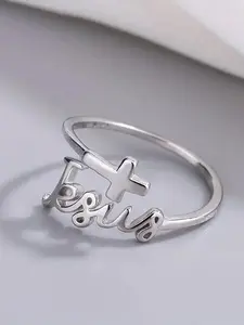 Fashion Cross & Letter Design Ring, Alphabet Design Ring, 2024 New Style Adjustable Ring, Casual Jewelry for Party, Daily Clothing Decor, Trendy All-match & Exquisite Jewelry for Birthday Gift, Adjustable Initial Rings