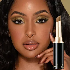 Huasurv Multifunctional Jelly Glitter Highlighter Eyeshadow Stick, Metal Gold Shimmer, Long Lasting Sparkle for Eyes and Cheeks