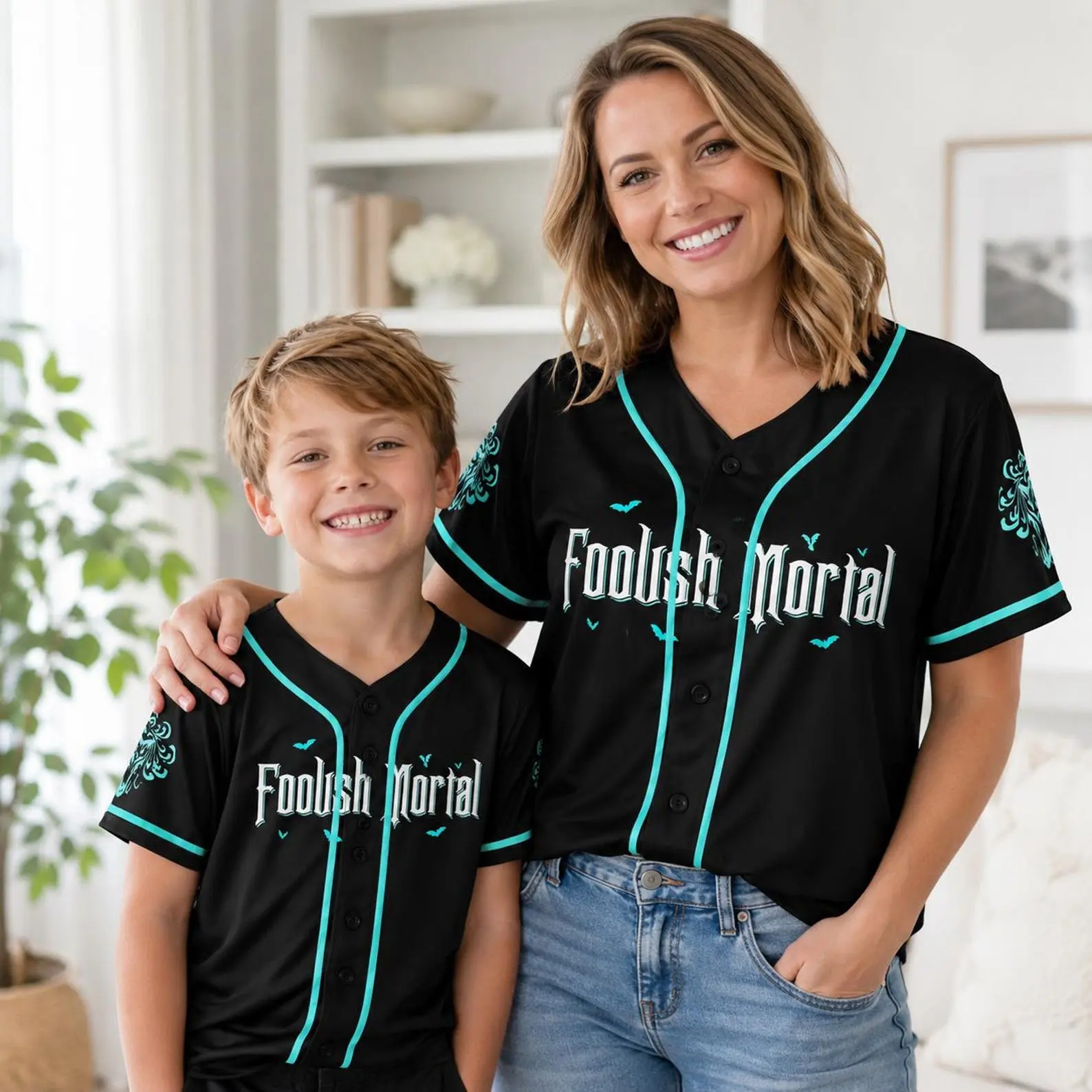 Youth & Adult Haunted Mansion Baseball Jersey, Haunted Mansion Jersey Shirt, Halloween Baseball Jersey, Horror Party Shirt, Horror Character Jersey