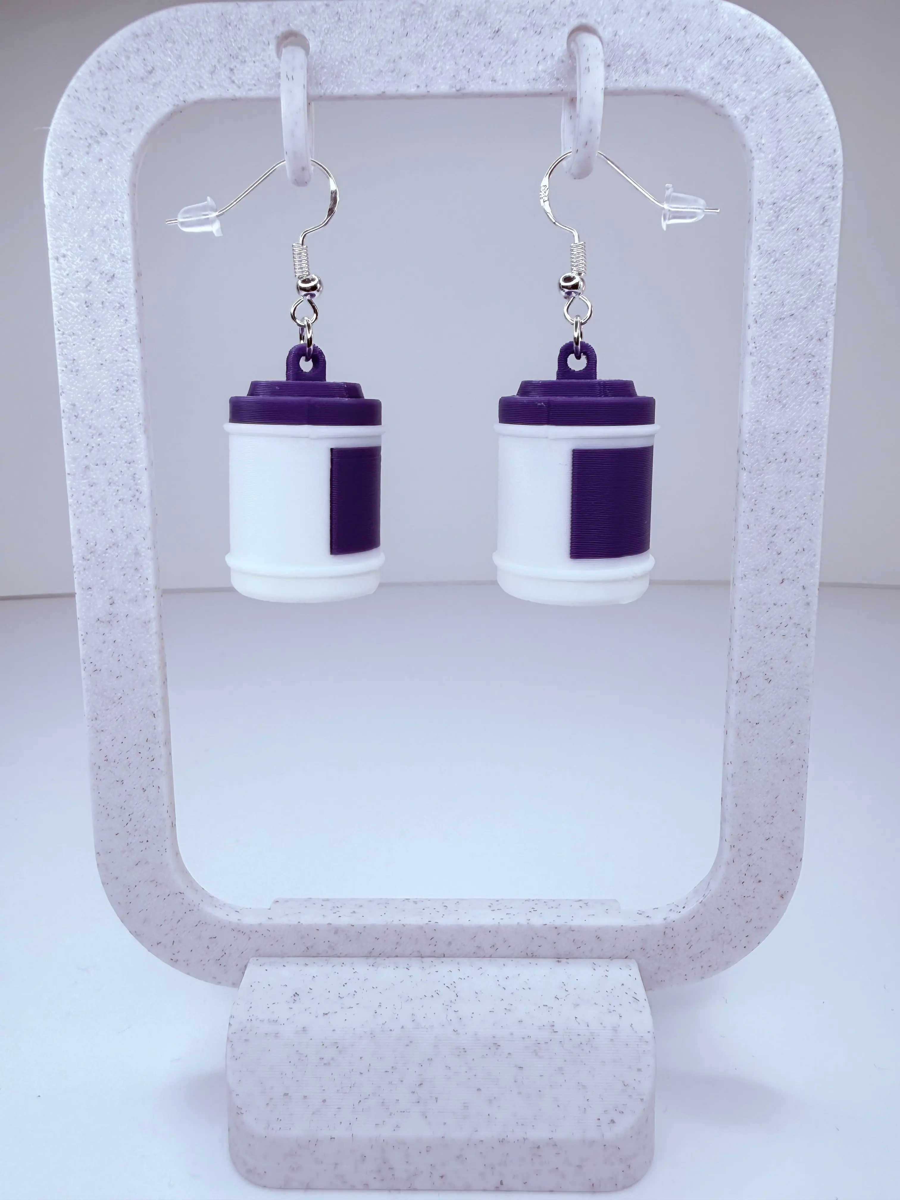 Purple Wipes-Design Costume Earrings, Nurse Fashion Accessories for Daily Wear