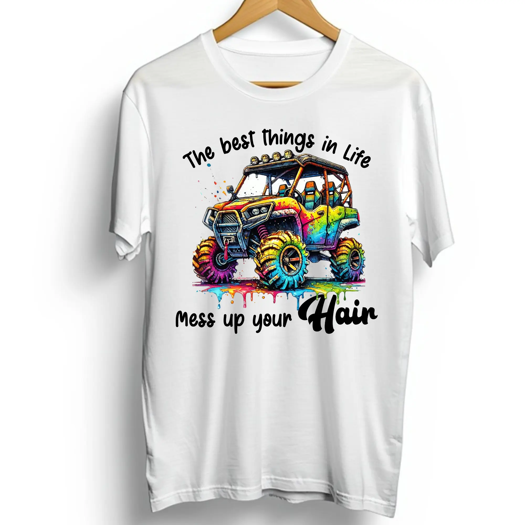 Ready-To-Press Car Graphic Direct To Film (DTF) Transfer - 4 Wheeler Themed DIY Customized Craft Supply for T-Shirts, All Ages Specialty DIY Item