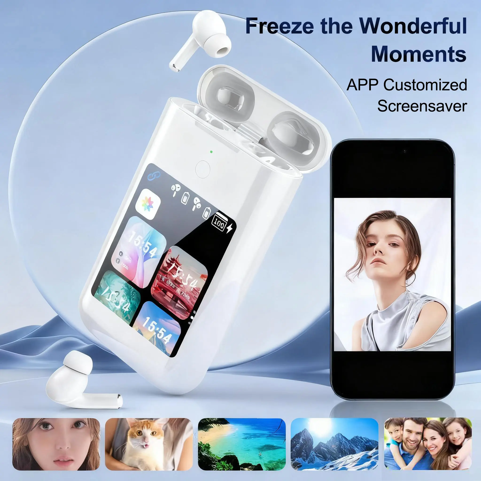 DVKIX Smart power bank earphones, multifunctional earphones that can be used as both a power bank and earphones